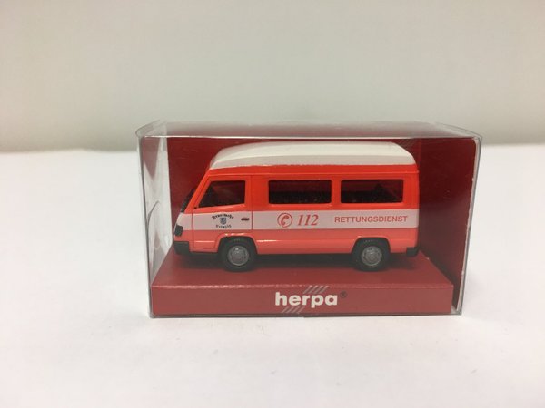 Herpa 043557 Spur H0 MB 100 Bus HD Rettungsdienst Feuerwehr Leipzig