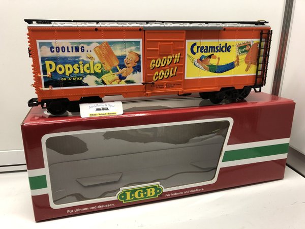 LGB 48913 Spur G US Box Car "Popsicle" Creamsicle orange