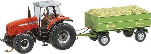 Faller 161536 Spur H0 Car System MF Traktor mit Anhänger (WIKING)