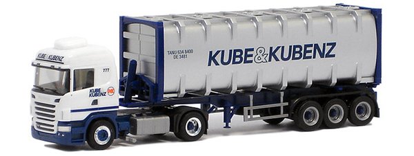 Herpa #153 Spur H0 1/87 Scania R TL 30 ft. Bulkcontainer "Kube & Kubenz"