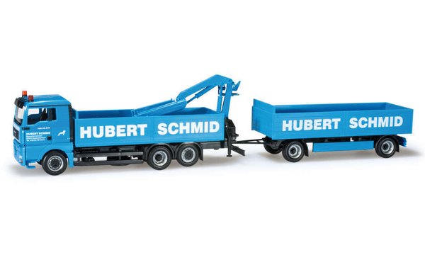 Herpa 907989 Spur H0 1/87 MAN TGA L Baustoff Hängerzug "Hubert Schmid GmbH"