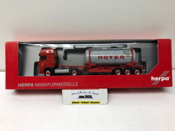 Herpa 154956 Spur H0 1/87 DAF XF 105 SSC Tankcontainer Sattelzug "Hoyer"