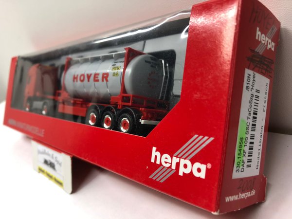 Herpa 154956 Spur H0 1/87 DAF XF 105 SSC Tankcontainer Sattelzug "Hoyer"