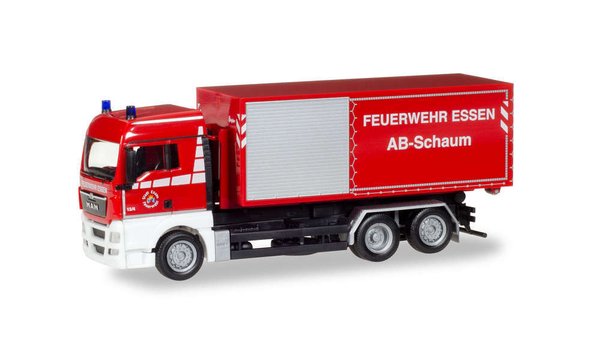 Herpa 093279 Spur H0 1/87 MAN TGX XLX Abrollcontainer-LKW "Feuerwehr Essen"