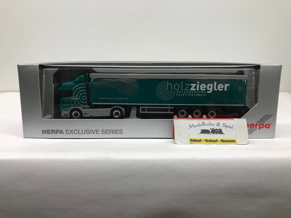 Herpa 908870 Spur H0 1/87 Scania R Schubboden Sattelzug "Holz Ziegler"