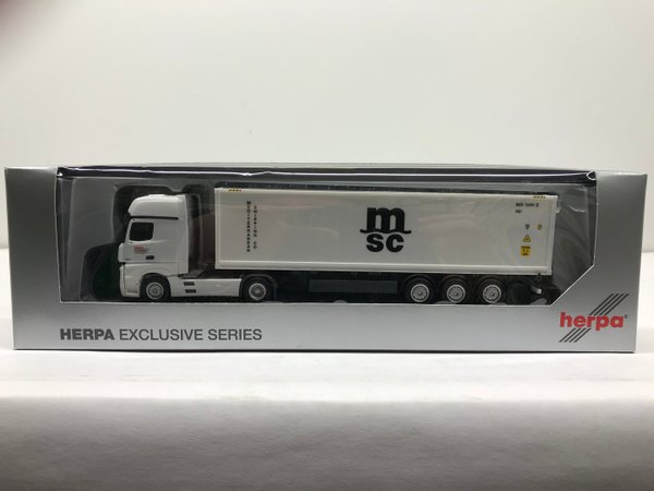 Herpa 907712 Spur H0 1/87 Mercedes-Benz Actros Giga Container-Sattelzug "MSC"
