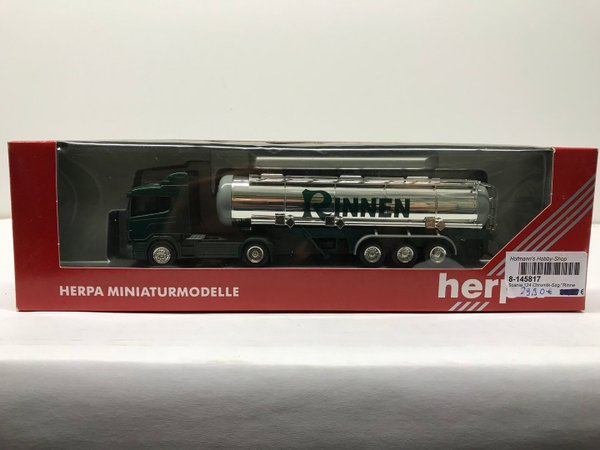 Herpa 145817 Spur H0 1/87 Scania 124 Chromtank Sattelzug "Rinnen"