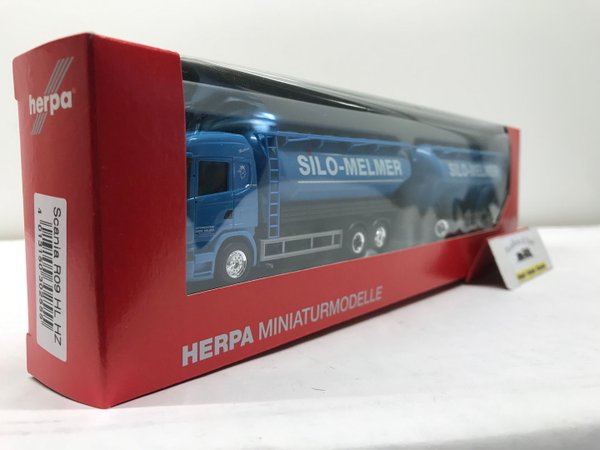 Herpa 302555 Spur H0 1/87 Scania R HL Silo-Hängerzug "Silo Melmer" (A)