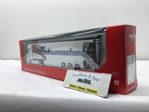 Herpa 302807 Spur H0 1/87 MB Actros Gigaspace Kühlkoffer-Sattelzug "Schumacher"