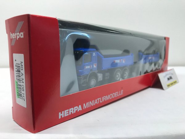 Herpa 302159 Spur H0 1/87 Mercedes-Benz Actros M Meiller-Kipper Hängerzug "Reinert"