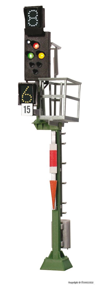 Viessmann 4045 Spur H0 1/87 Ks-Mehrabschnittssignal als Einfahrsignal mit Multiplex-Technologie 