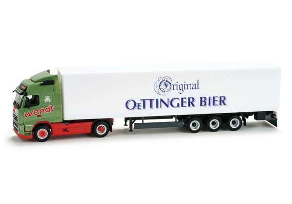 Herpa 158367 Spur H0 1/87  Volvo FH Gl Gardinenplanen-Sattelzug "Wandt / Oettinger Bier"