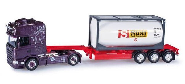 Herpa 159630 Spur H0 1/87  Scania R TL Tankcontainer-Sattelzug "Stolt"
